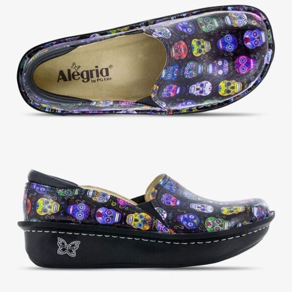Alegria Debra Sugar Skull Non Slip Clogs size 38/8 or 8.5 - Picture 1 of 12